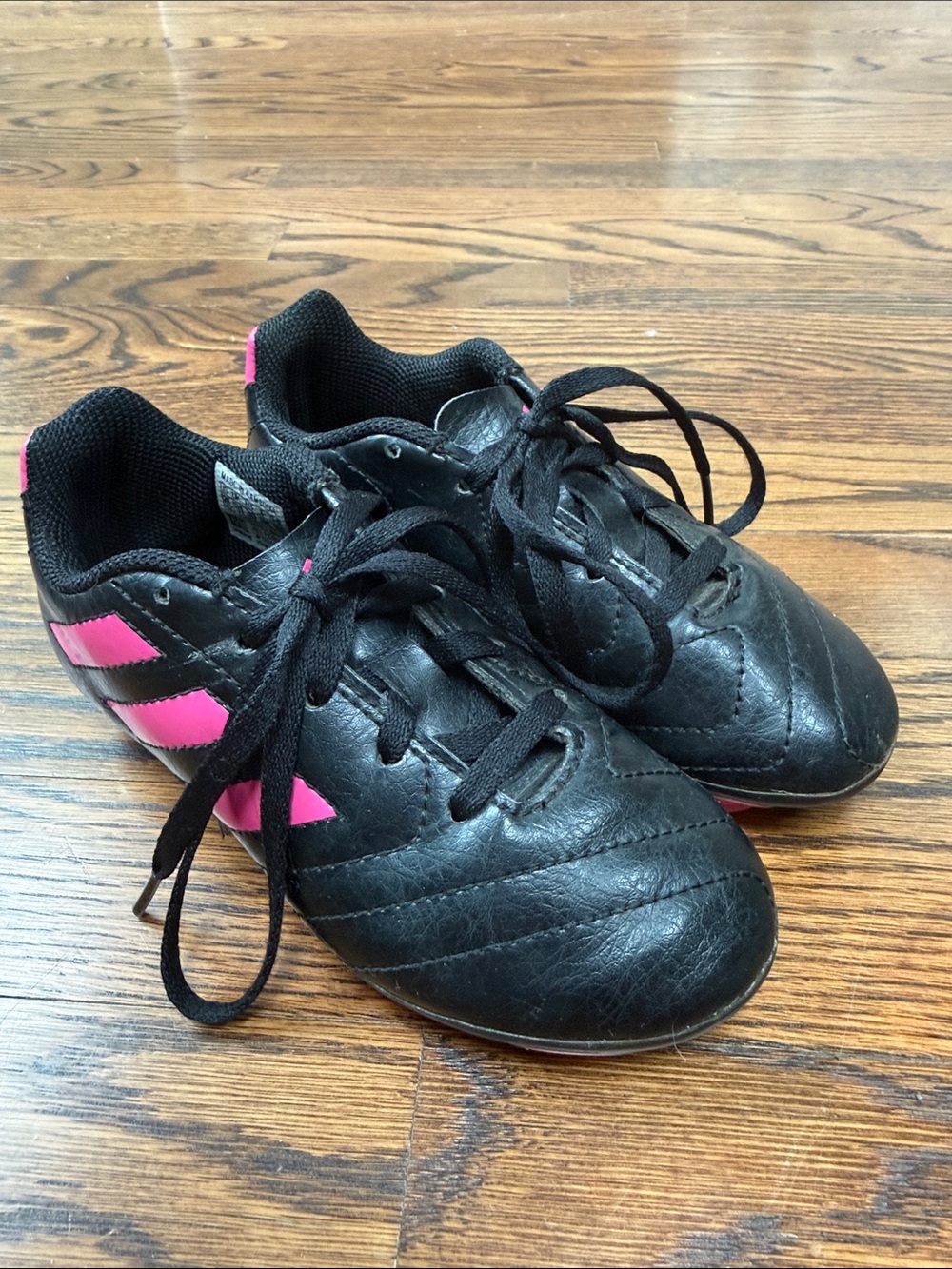 Adidas Kids Black and Pink Soccer Cleats